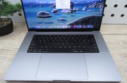Apple MacBook Pro 16” (2021, M1 Max) – Liquid Retina XDR + ProMotion 120 Hz, akár 21 óra – 64 GB RAM – 1 TB SSD – Használt, szép állapot – 252 ciklus / 91% akku – 3 hónap garancia