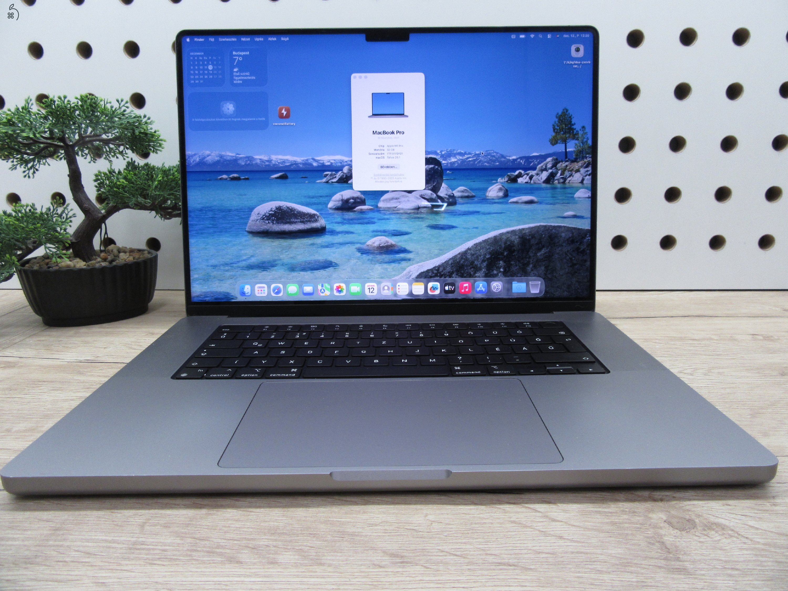 Apple MacBook Pro 16” (2021, M1 Pro) – Liquid Retina XDR + ProMotion 120 Hz, akár 21 óra – 32 GB RAM – 512 GB SSD – Használt, karcmentes – 353 ciklus / 86% akku – 3 hónap garancia