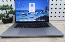 Apple MacBook Pro 16” (2021, M1 Pro) – Liquid Retina XDR + ProMotion 120 Hz, akár 21 óra – 32 GB RAM – 512 GB SSD – Használt, karcmentes – 353 ciklus / 86% akku – 3 hónap garancia