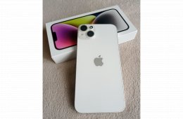 Apple iPhone 14 Plus, Starlight, 128Gb, karcmentes, független, új állapotú, 91%