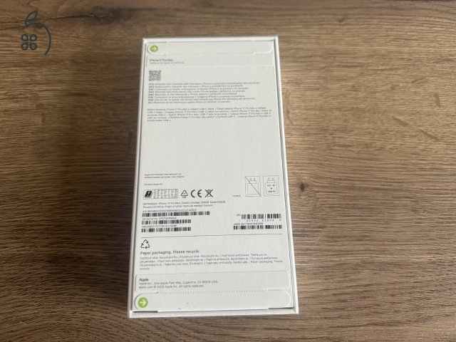 Apple iPhone 17 Pro Max 256 GB Kozmosznarancs - Bontatlan- HIVATALOS európai Apple viszonteladótól!