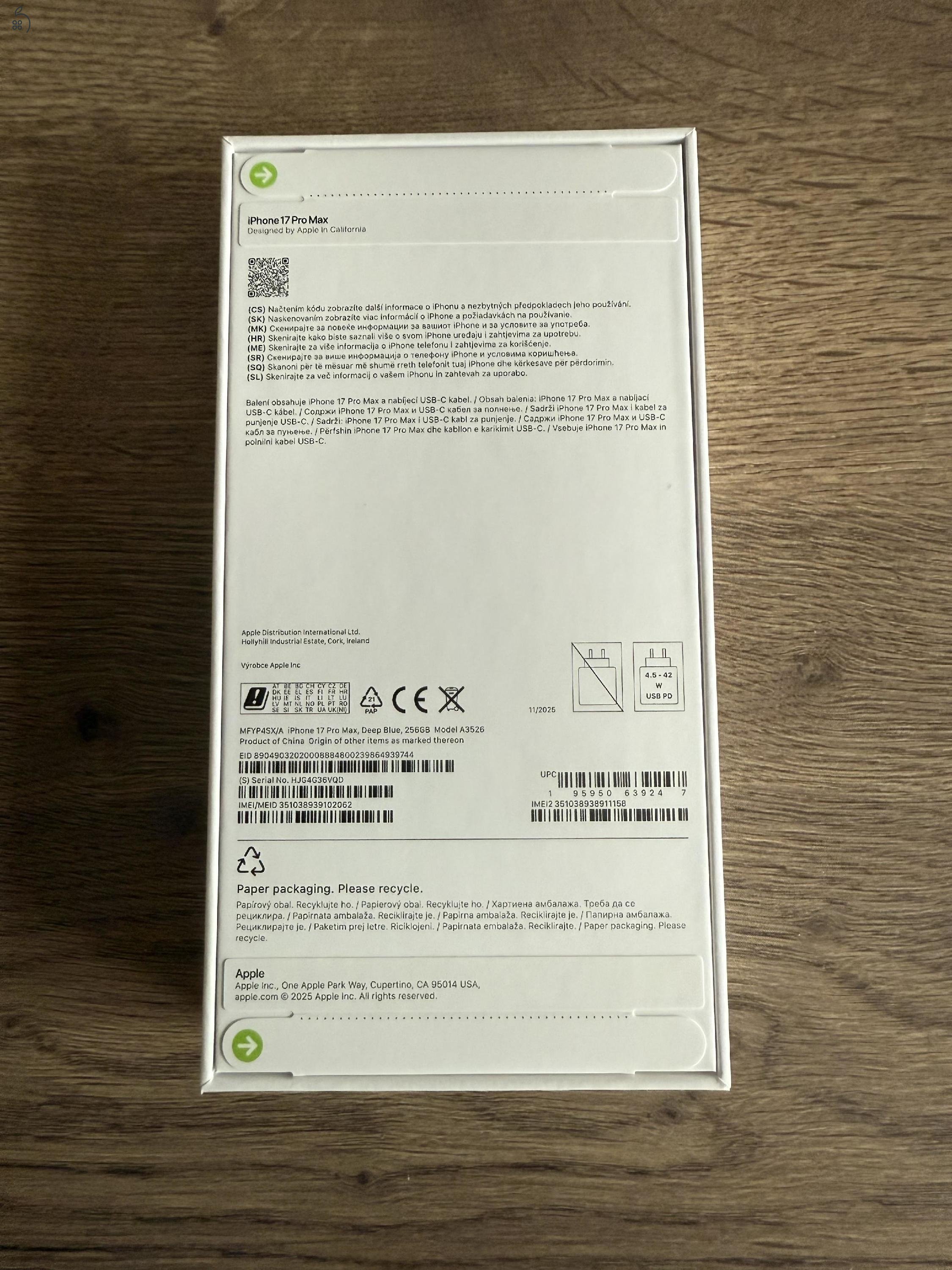 Apple iPhone 17 Pro Max 256 GB Deep Blue - Bontatlan - HIVATALOS európai Apple viszonteladótól!