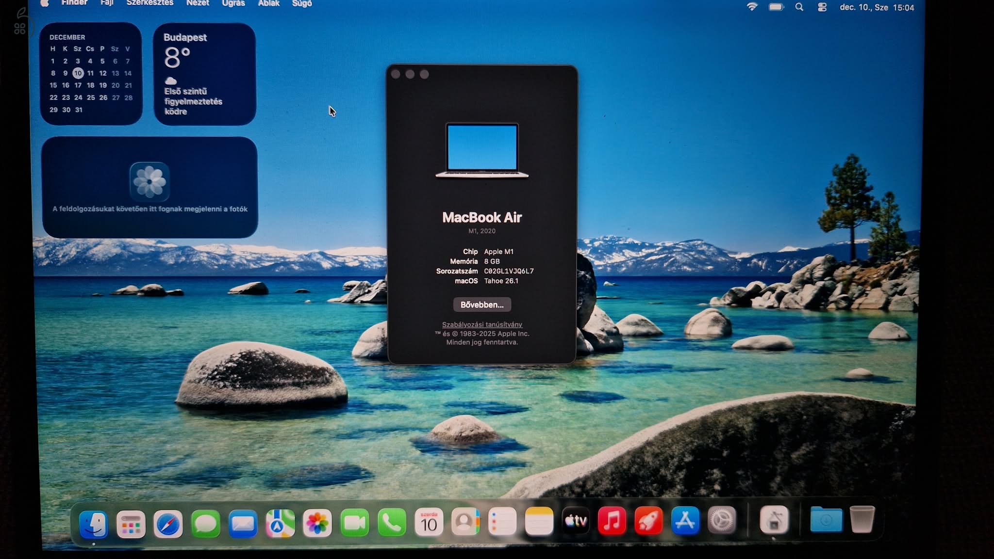 Hibátlan állapotú Macbook Air M1 eredeti dobozban - 256GB SSD 8GB RAM