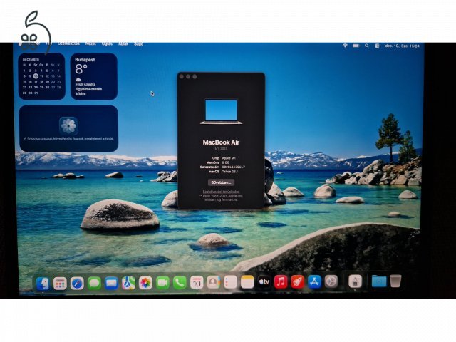 Hibátlan állapotú Macbook Air M1 eredeti dobozban - 256GB SSD 8GB RAM