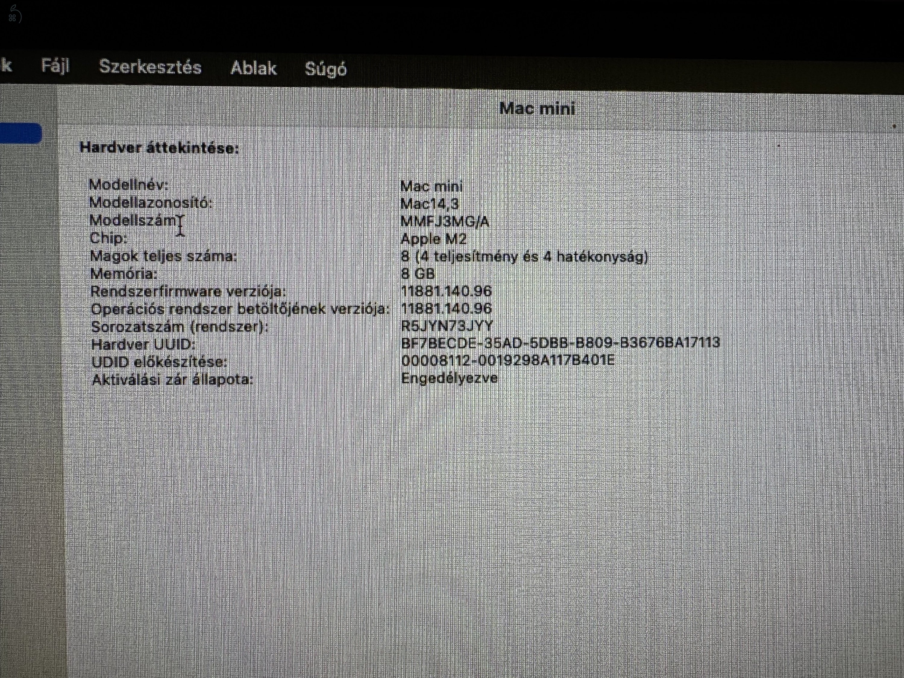 Mac Mini M2 -  8 mag CPU / 10 mag GPU / 8GB / 256 GB