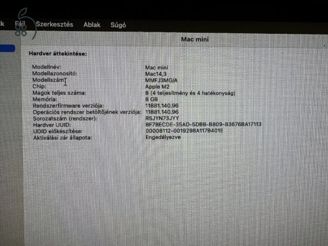 Mac Mini M2 -  8 mag CPU / 10 mag GPU / 8GB / 256 GB