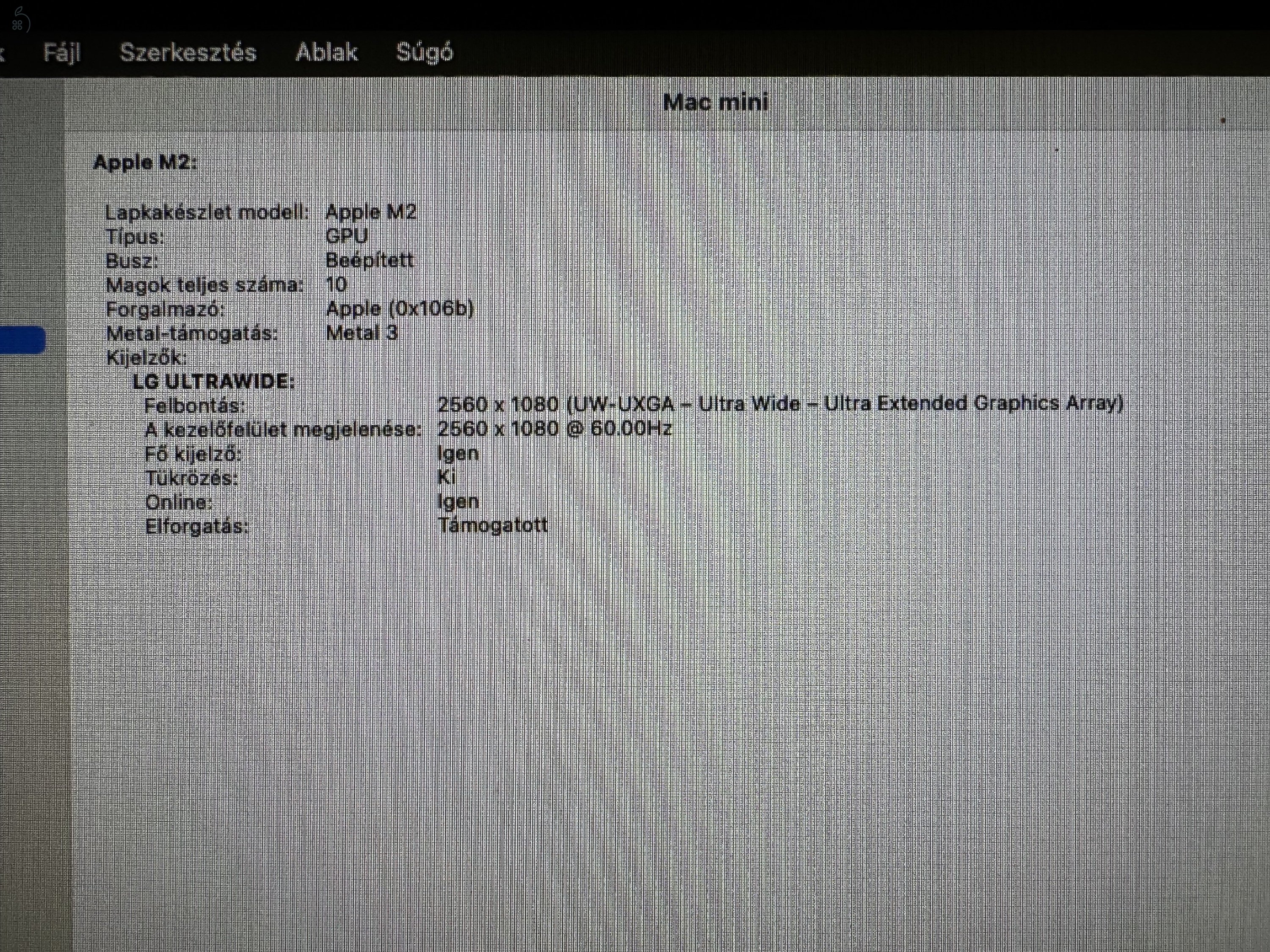 Mac Mini M2 -  8 mag CPU / 10 mag GPU / 8GB / 256 GB