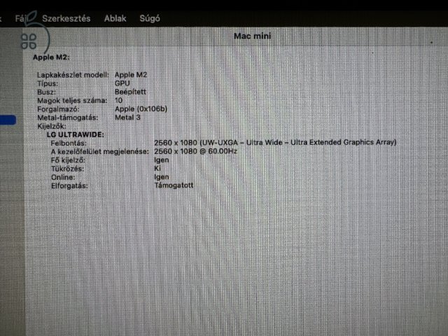 Mac Mini M2 -  8 mag CPU / 10 mag GPU / 8GB / 256 GB