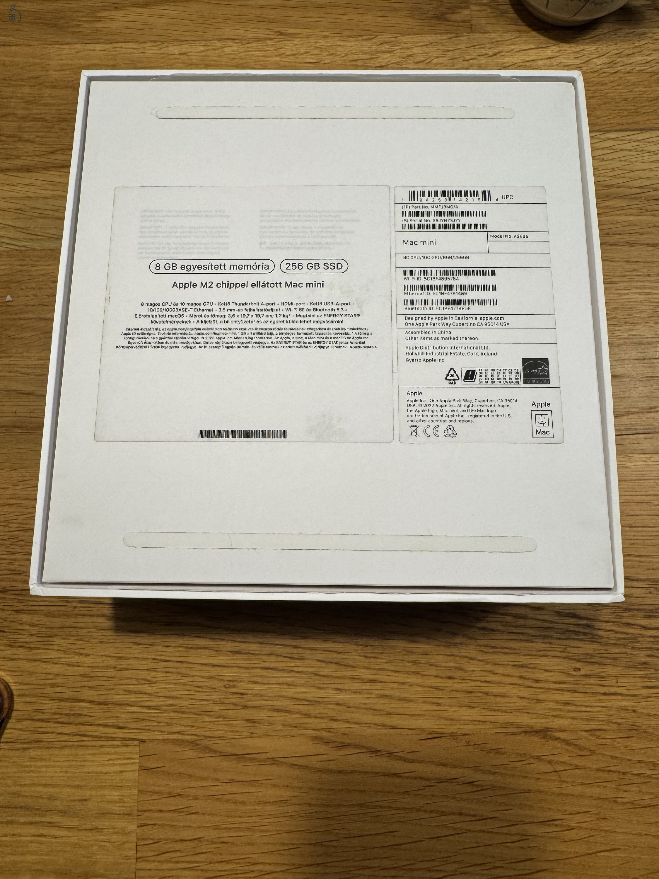 Mac Mini M2 -  8 mag CPU / 10 mag GPU / 8GB / 256 GB