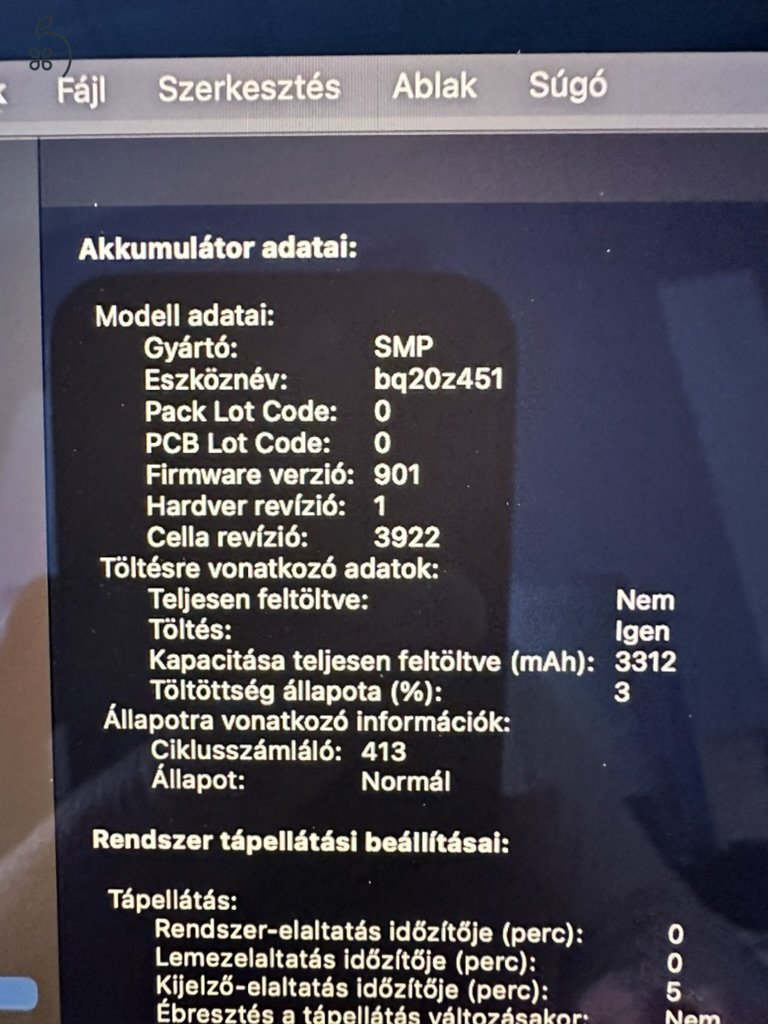 MacBook Pro i5 13” / 8 GB RAM / 512 GB SSD / Touch Bar / Space Grey / HUN billentyűzet / Megkímélt