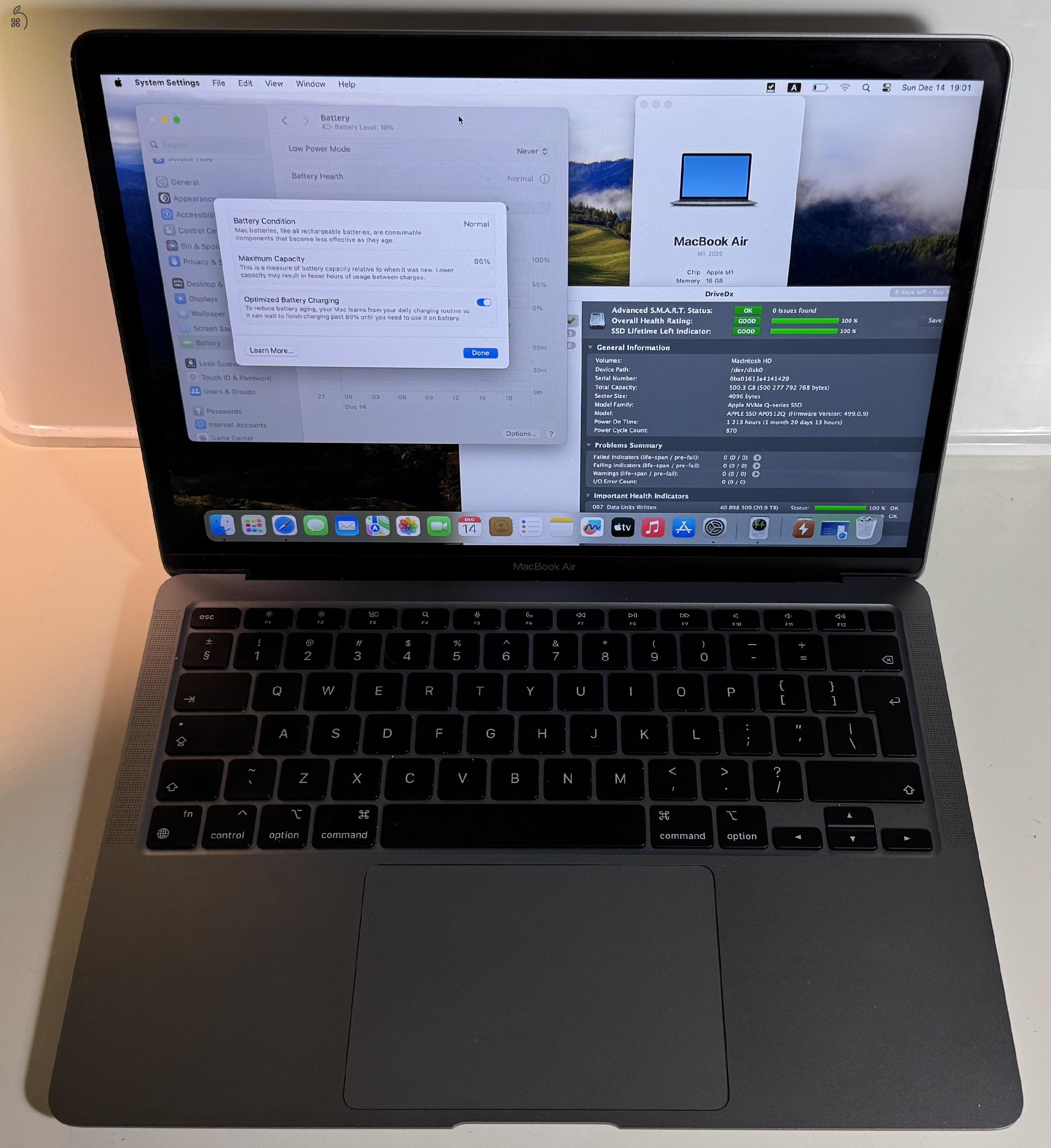 Macbook Air M1 CTO (16 GB ram, 500 GB ssd)