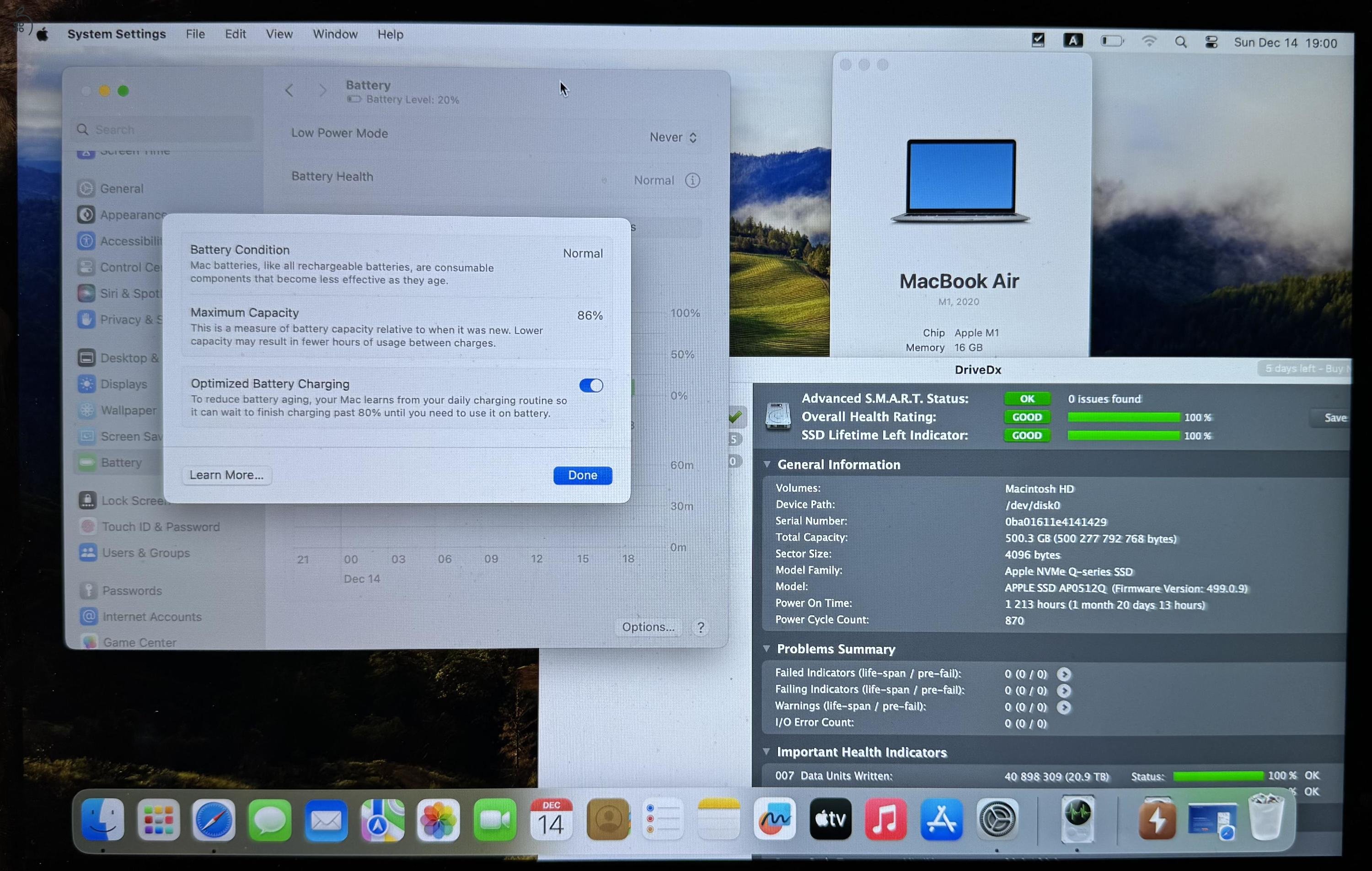 Macbook Air M1 CTO (16 GB ram, 500 GB ssd)