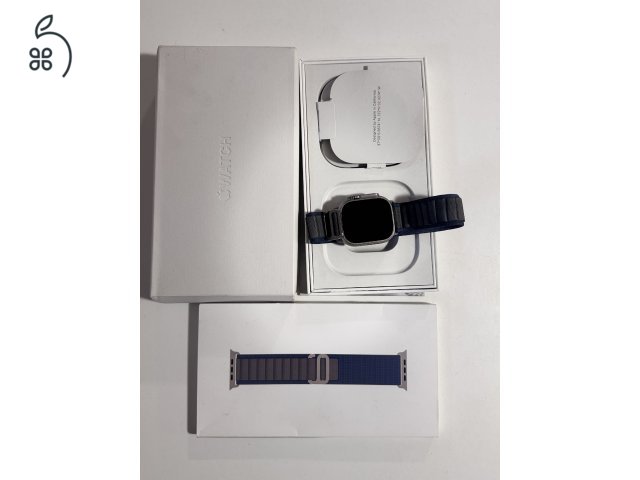 Apple Watch Ultra 2 GPS + Cellular, 49 mm-es titántok, kék Alpesi pánt - L