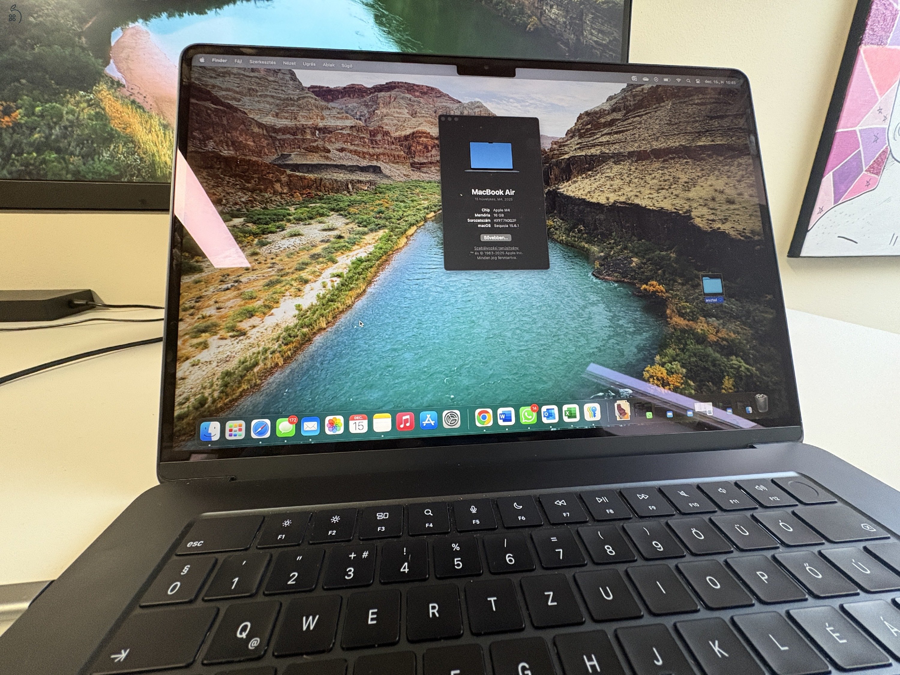 Eladó MacBook Air 15” M4 – 16 GB RAM / 512 GB 