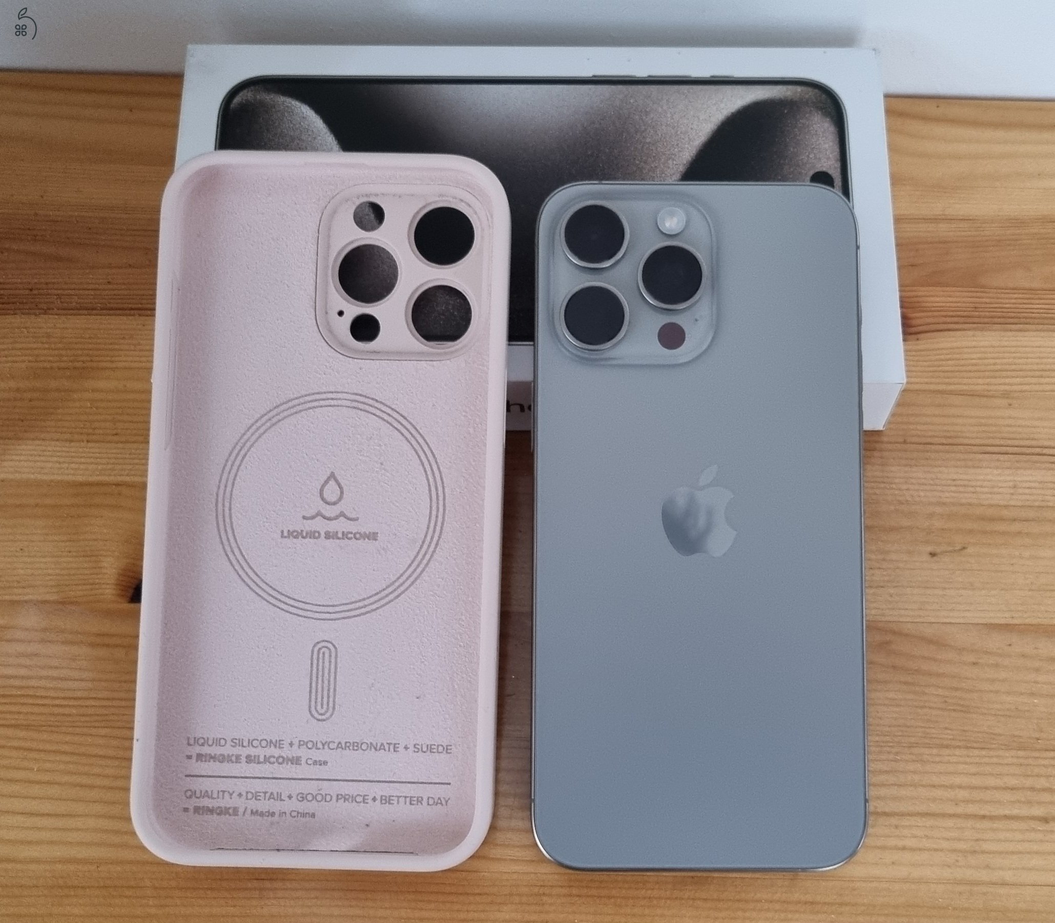 iPhone 15 Pro Max Natural Titanium 256GB független, szép állpotú