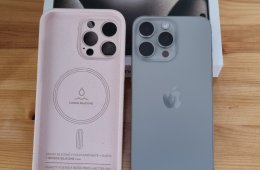 iPhone 15 Pro Max Natural Titanium 256GB független, szép állpotú