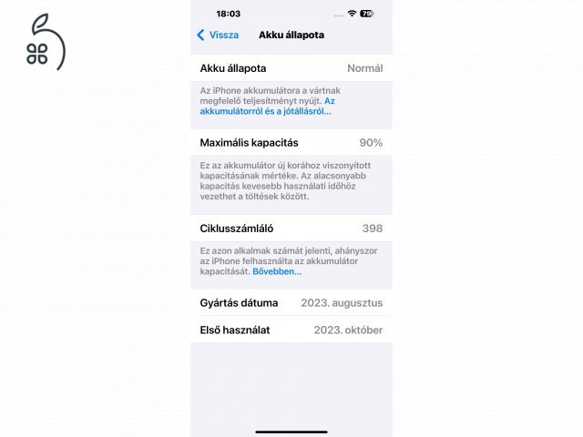 iPhone 15 Pro Max Natural Titanium 256GB független, szép állpotú