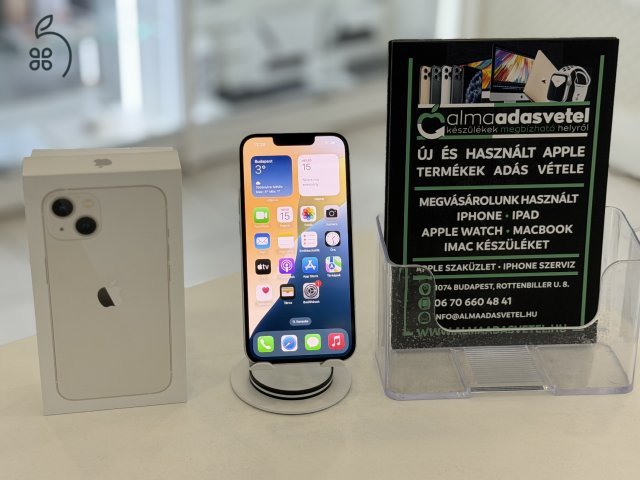iPhone 13 128GB Független Újszerű/1-3 hónap gar./Akku 87%/p4639