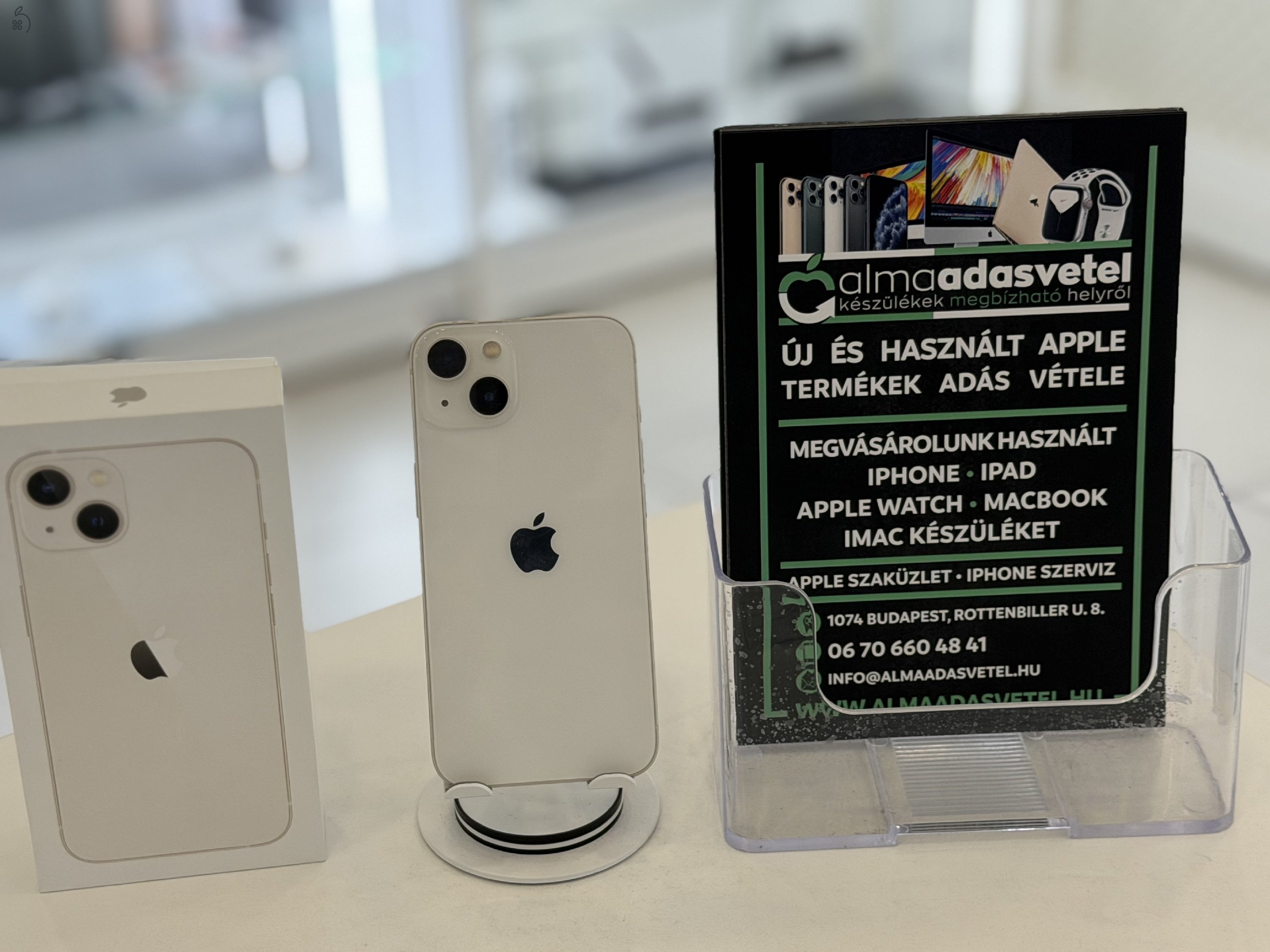iPhone 13 128GB Független Újszerű/1-3 hónap gar./Akku 87%/p4639