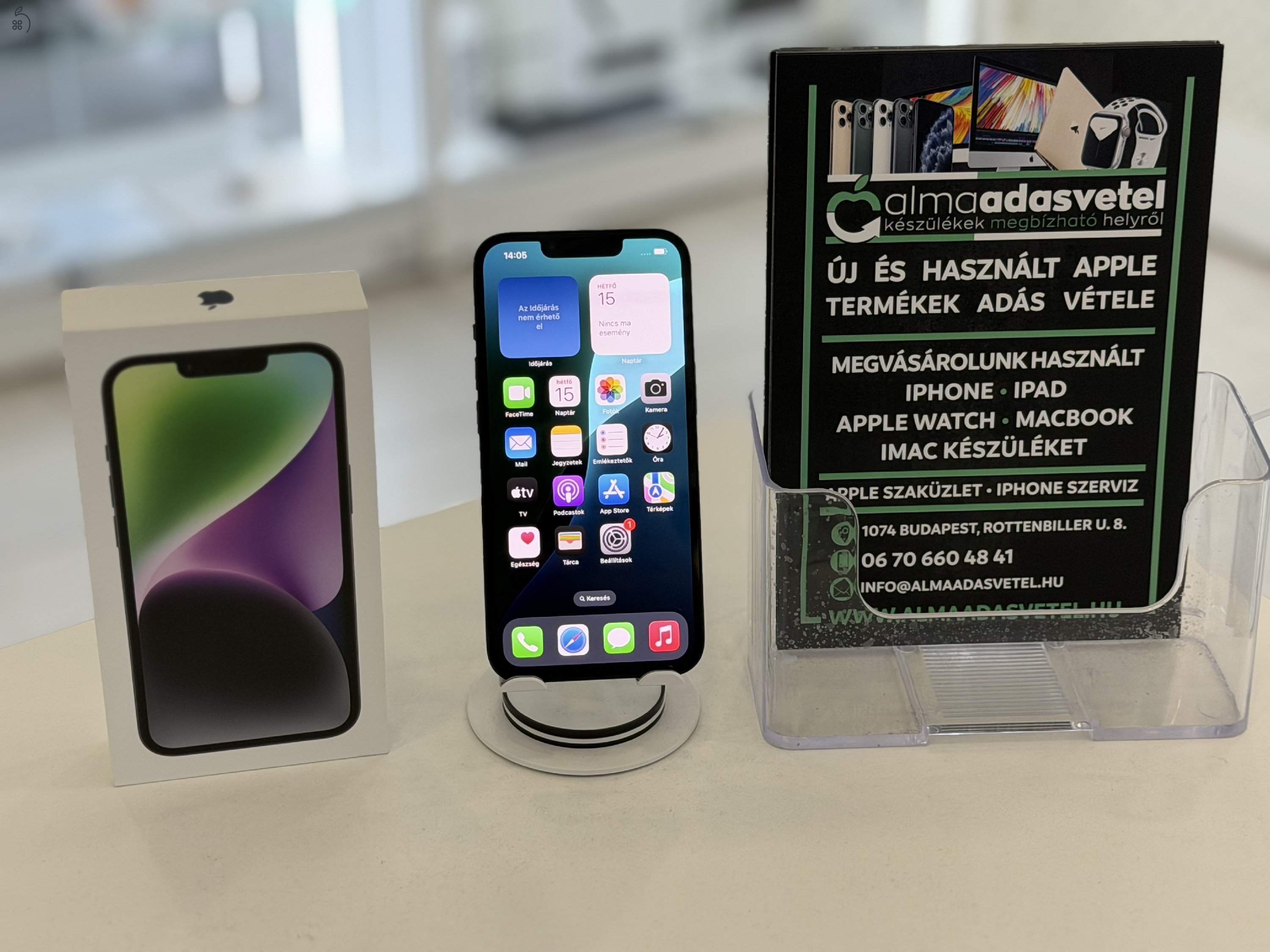 iPhone 14 128GB Független Használt/1-3 hónap gar./Akku 88%/p4640