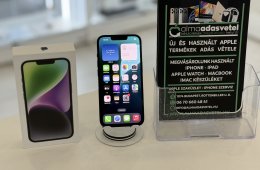 iPhone 14 128GB Független Használt/1-3 hónap gar./Akku 88%/p4640