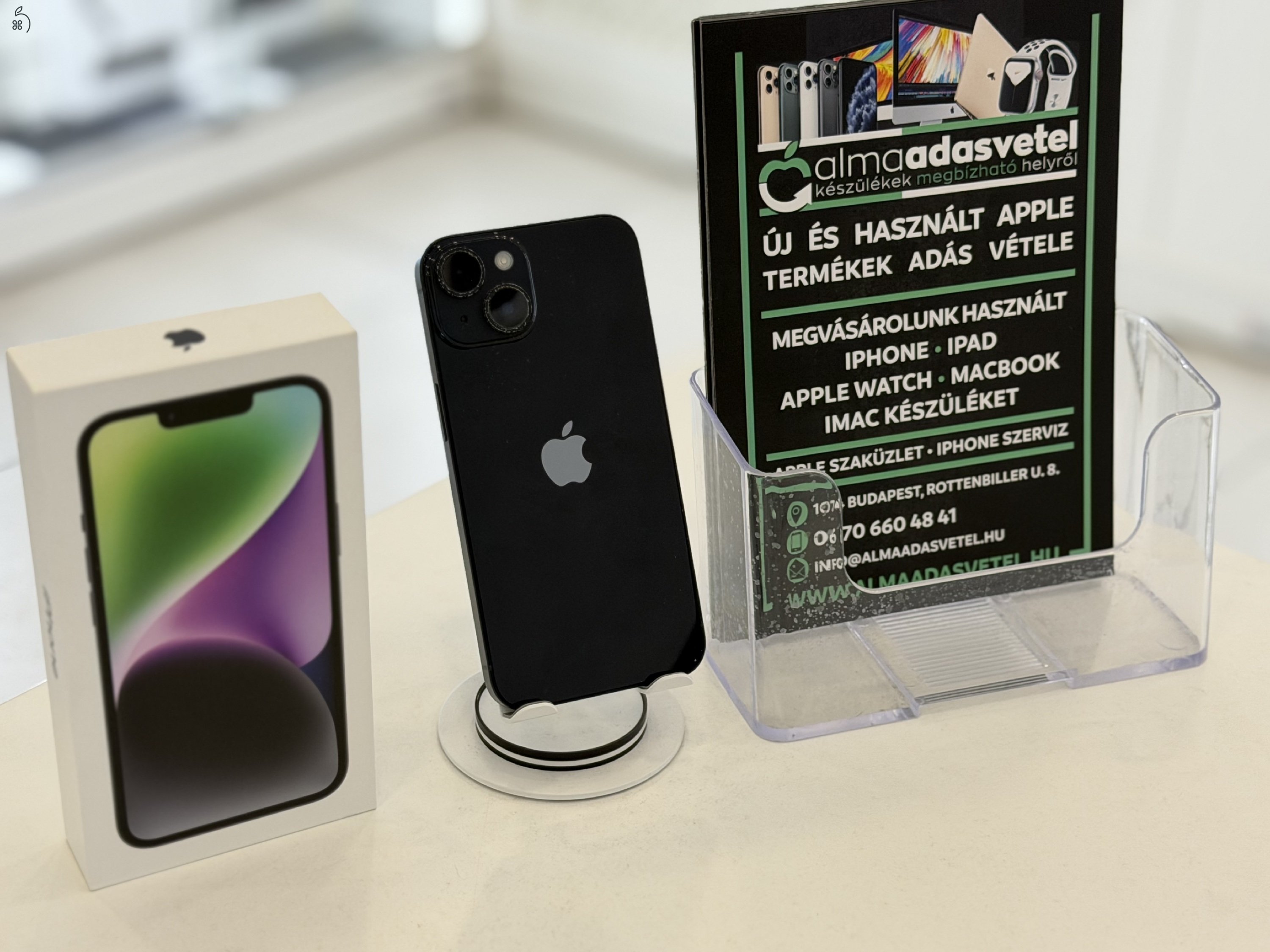 iPhone 14 128GB Független Használt/1-3 hónap gar./Akku 88%/p4640