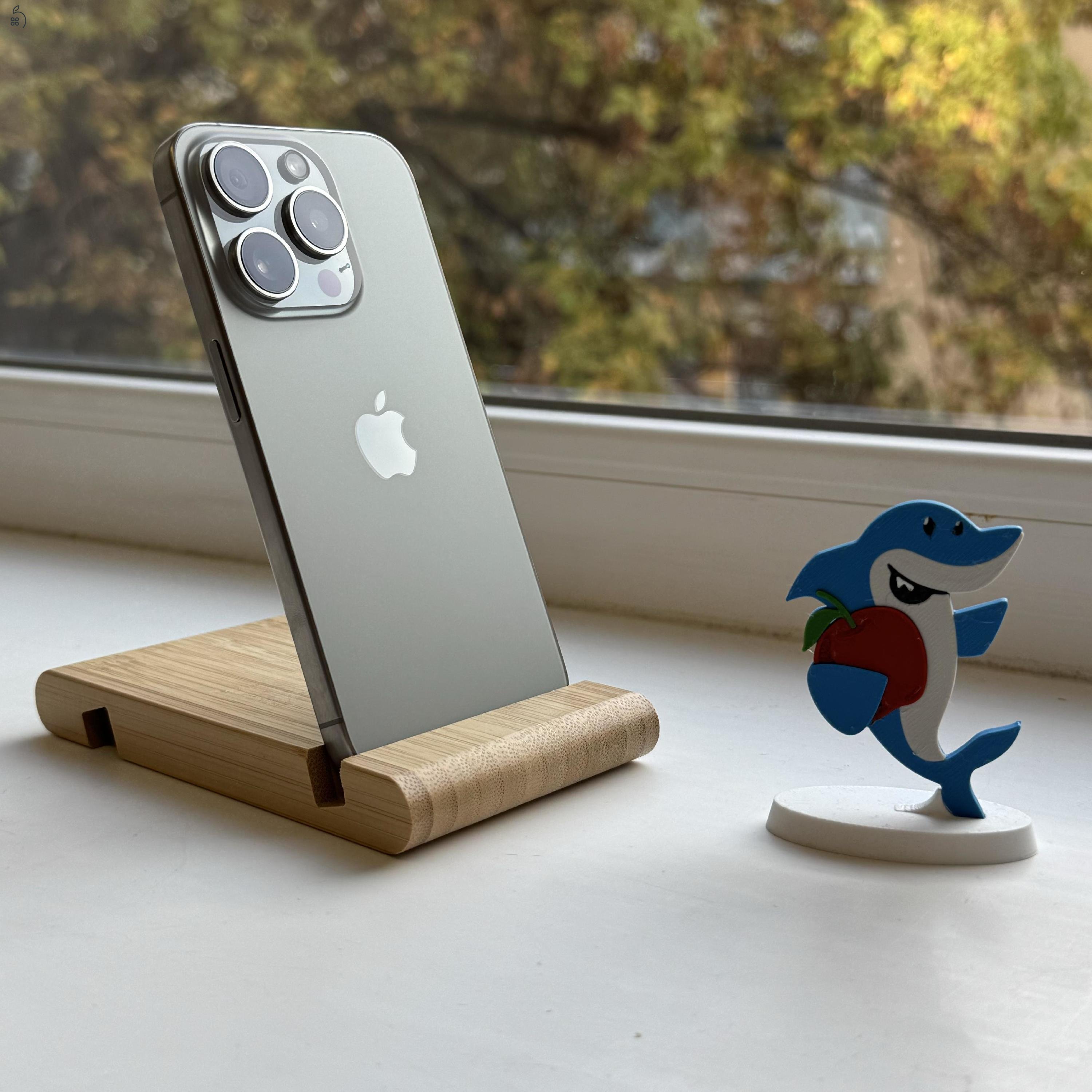 HIBÁTLAN iPhone 15 Pro 128GB Natural Titanium  -1 ÉV GARANCIA - Kártyafüggetlen, MS4226