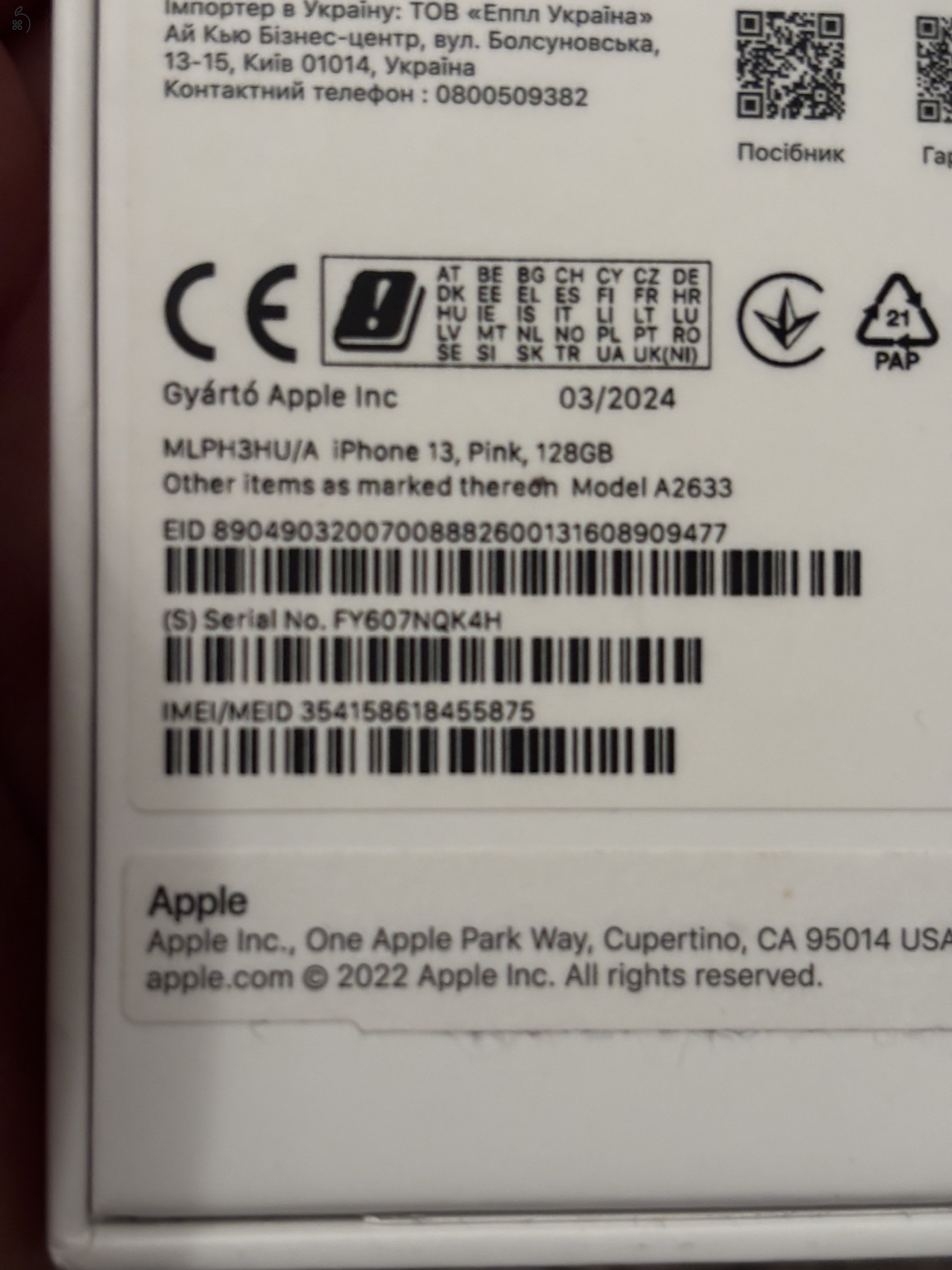 Iphone 13  újszerű állapotban