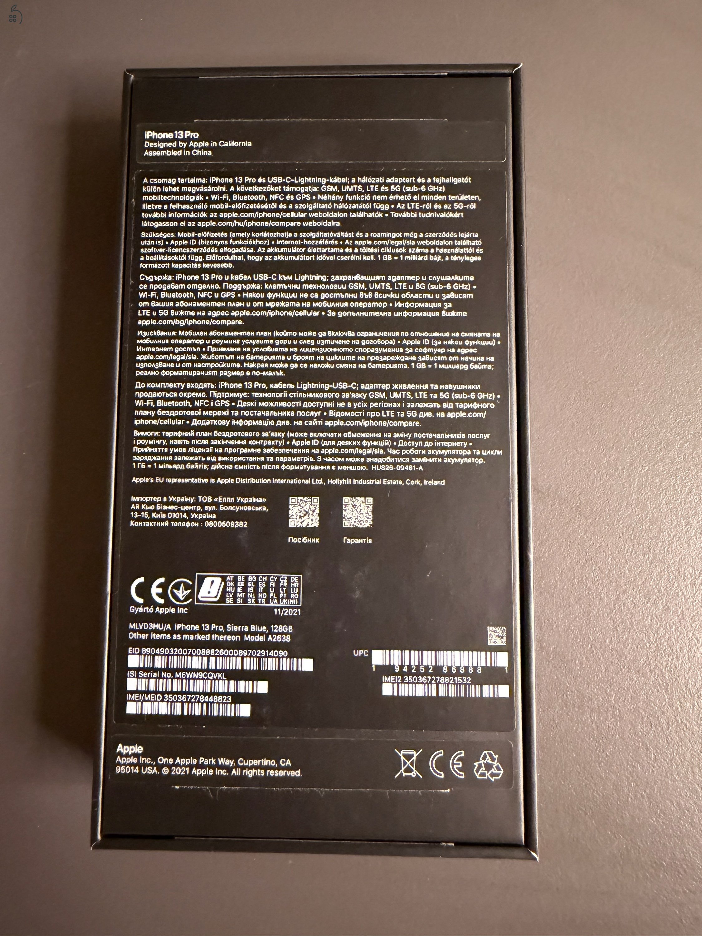 Eladó iPhone 13 Pro 128 GB, Sierra Blue