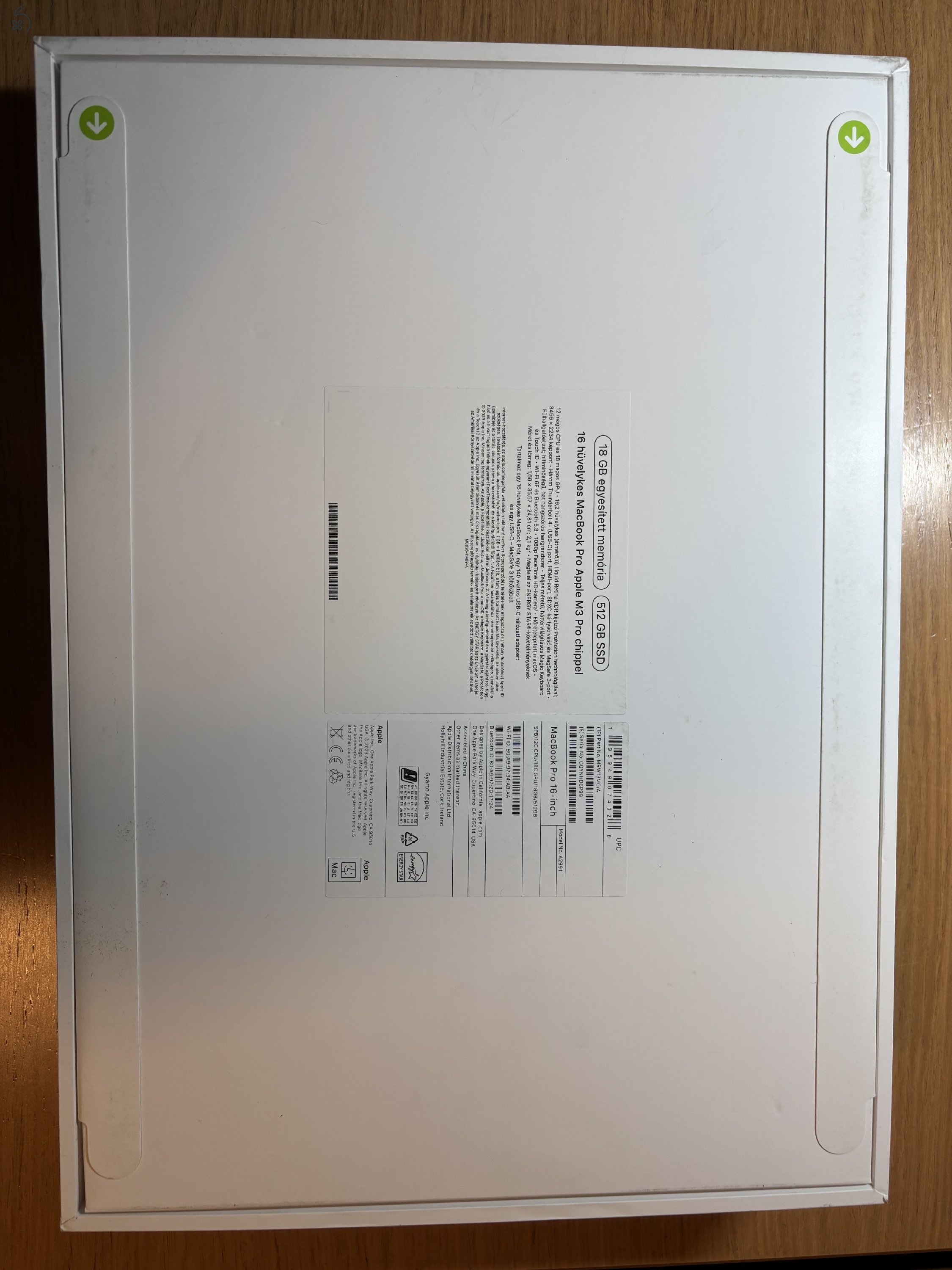 MacBook Pro 16” M3 bontatlan magyar 