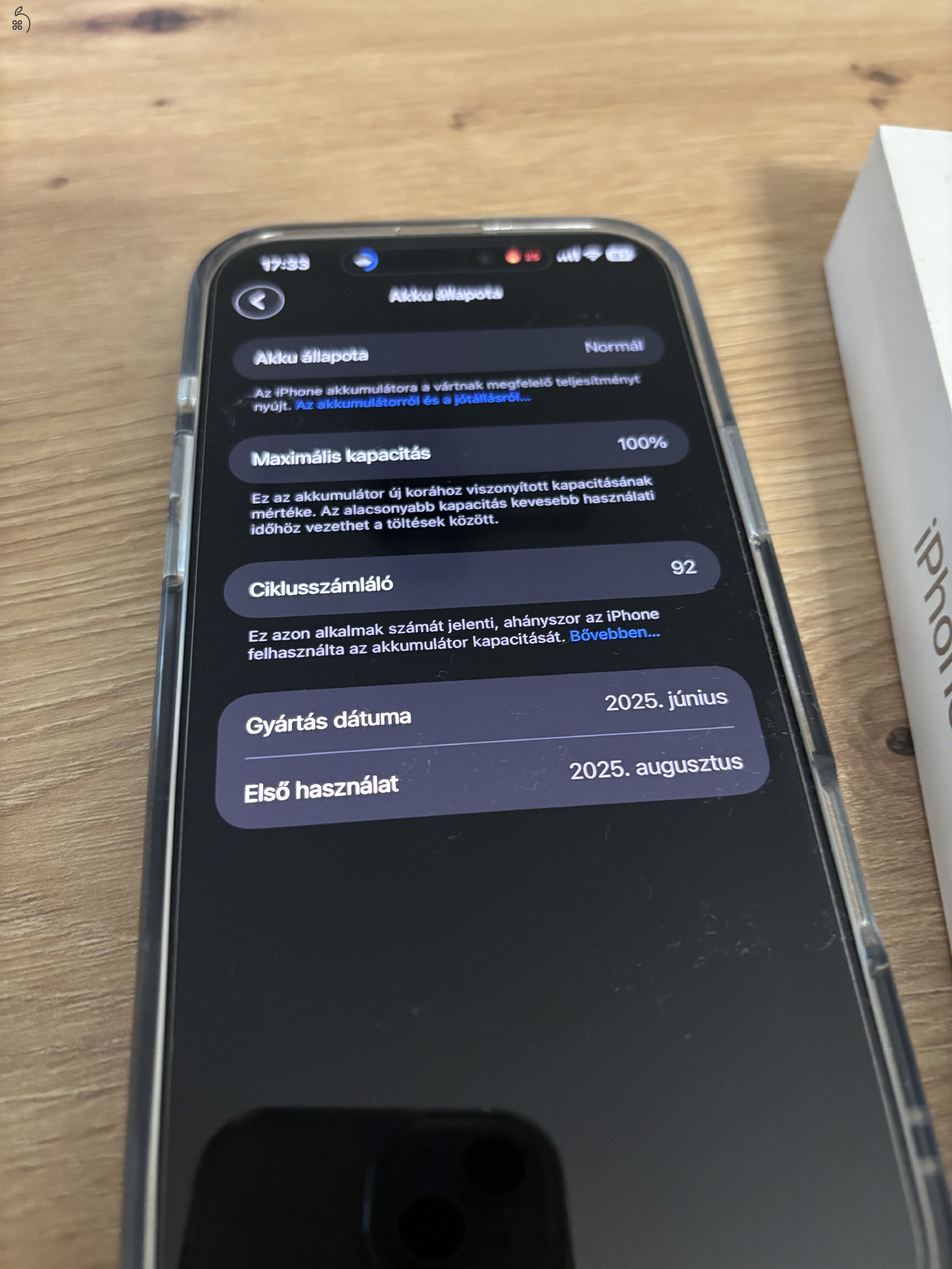 HIBÁTLAN iPhone 16 Pro MAX 256G Natúr TITÁN, 100% akkumulátor, 3 év garancia!