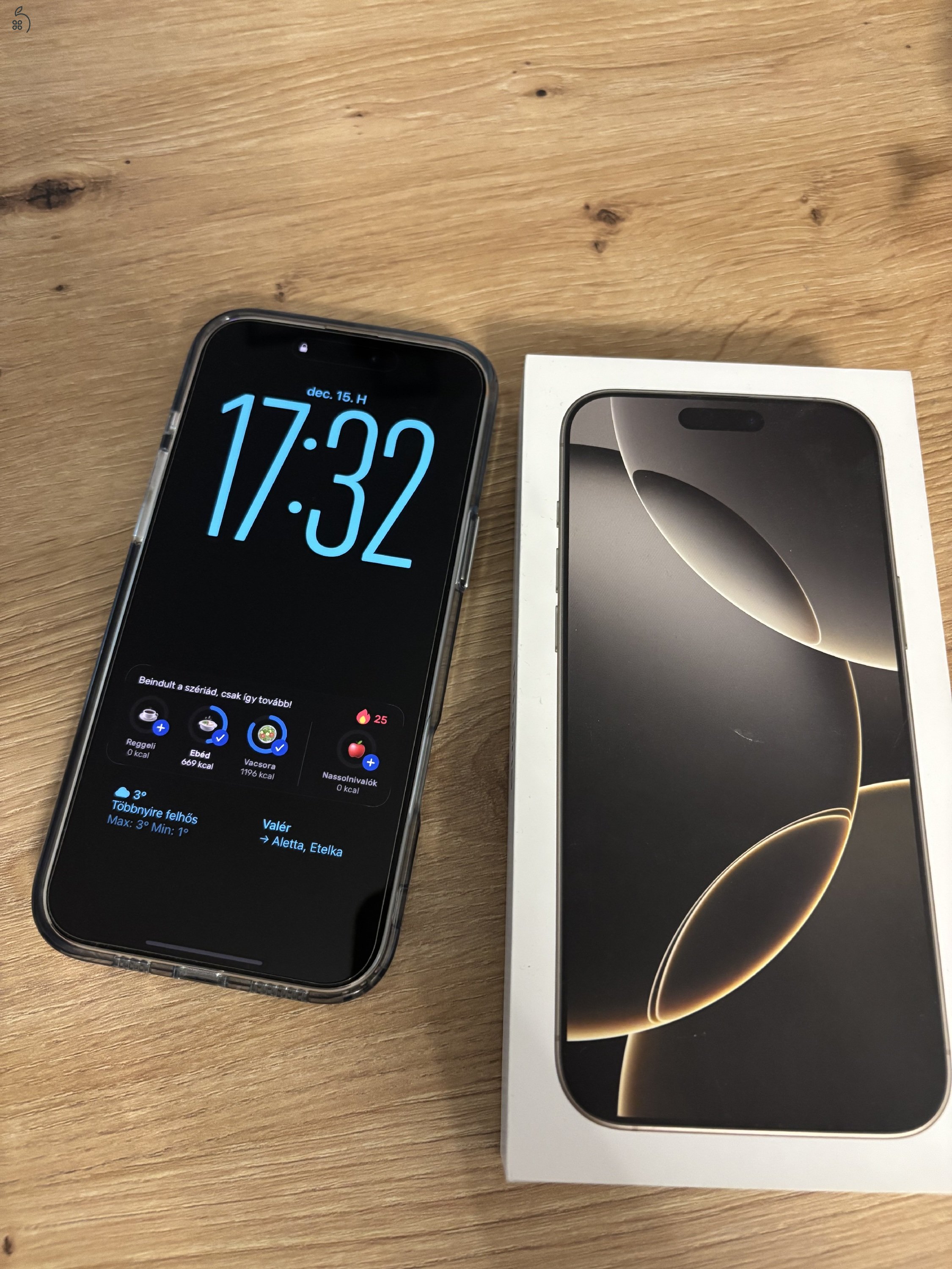 HIBÁTLAN iPhone 16 Pro MAX 256G Natúr TITÁN, 100% akkumulátor, 3 év garancia!