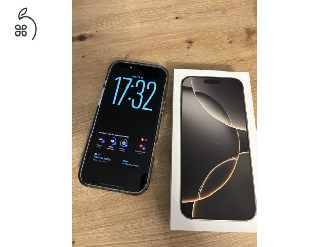 HIBÁTLAN iPhone 16 Pro MAX 256G Natúr TITÁN, 100% akkumulátor, 3 év garancia!