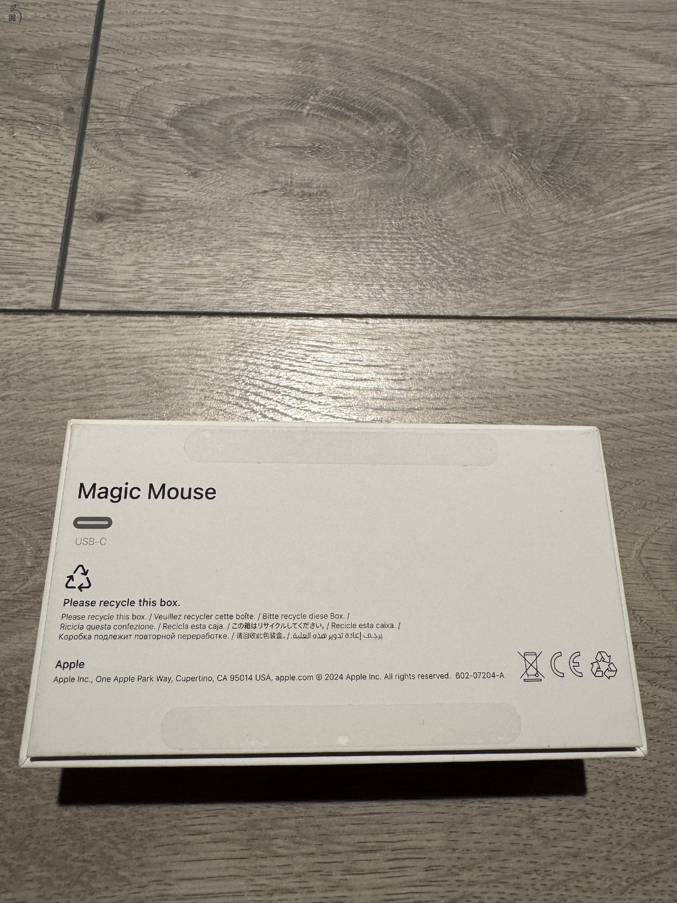 Apple Magic Mouse (2024) vezeték nélküli Multi-Touch egér MXK53ZM/A (garanciás)