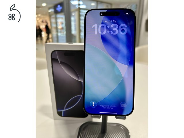 Újszerű iPhone 16 Pro 128GB Fekete 92% Akku Független 3Hó Gar + Beszámítás