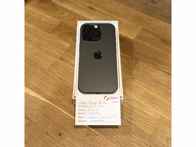 1. Apple iPhone 16 Pro - 128 GB – Fekete Titán – Újszerű