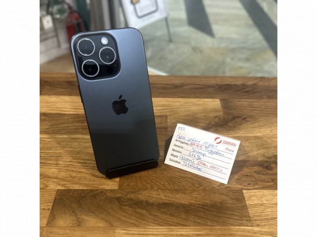 Apple iPhone 15Pro - 256 GB – Fekete Titán – Újszerű - Akku 100% ( 133.)