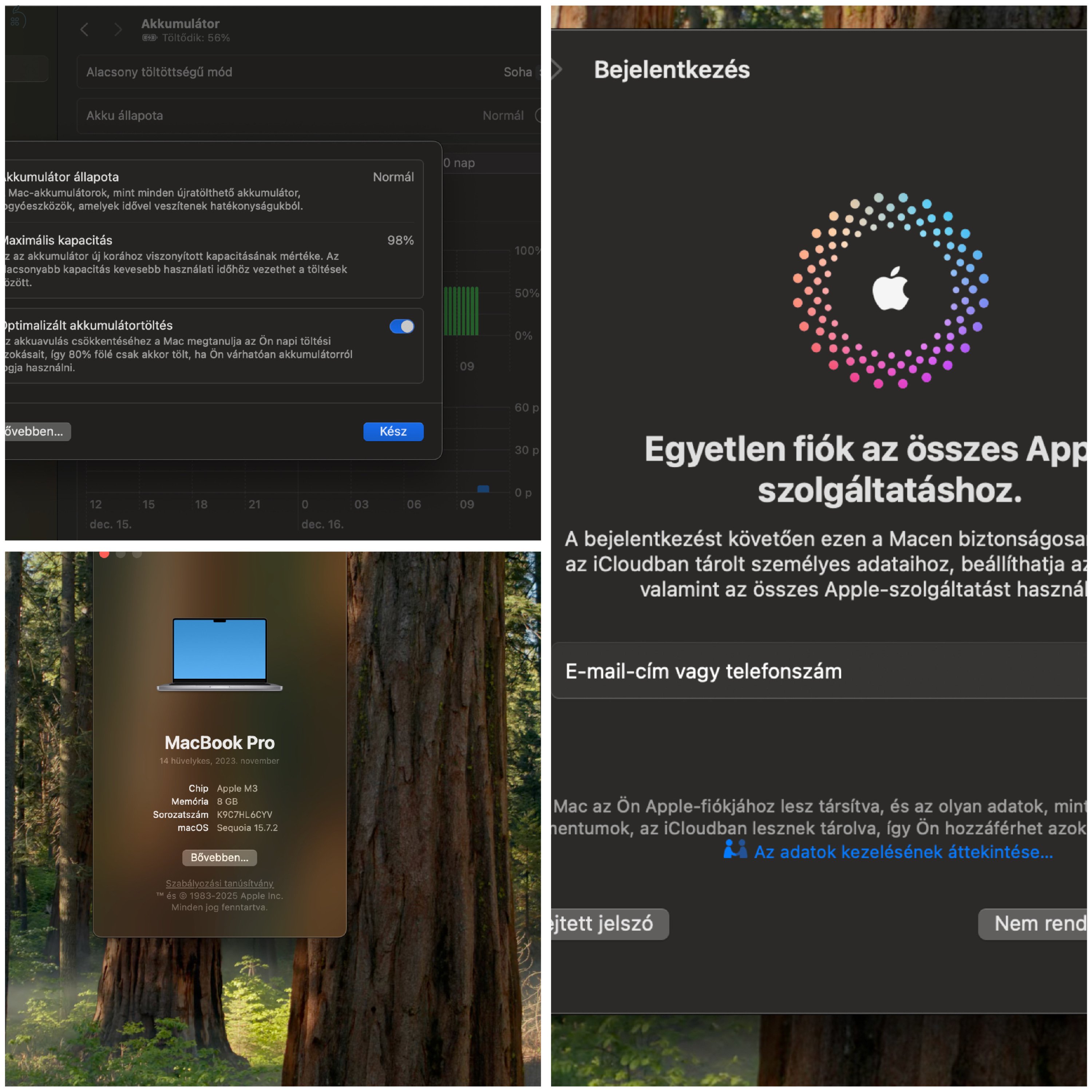 Eladó egy 2023-as Apple MacBook Pro 14 ( M3, 8 GB/512 GB, asztroszürke) 98% akksi