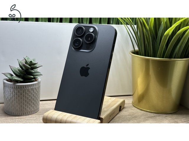  iPhone 15 Pro 256GB Fekete, Független - 1 ÉV Garancia, Számla 