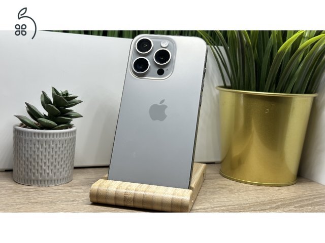 iPhone 15 Pro 256GB Natúr Titán, Független - 1ÉV Garancia, Számla