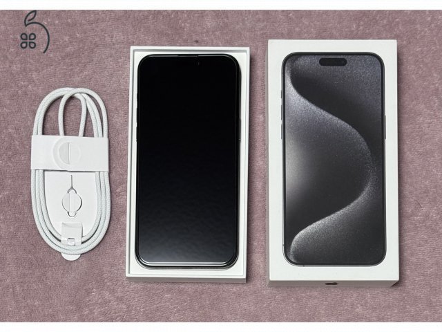 iPhone 15 Pro Max 256GB - AKKU 95% - Black Titanium, kártyafüggetlen, hibátlan állapot