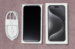 iPhone 15 Pro Max 256GB - AKKU 95% - Black Titanium, kártyafüggetlen, hibátlan állapot