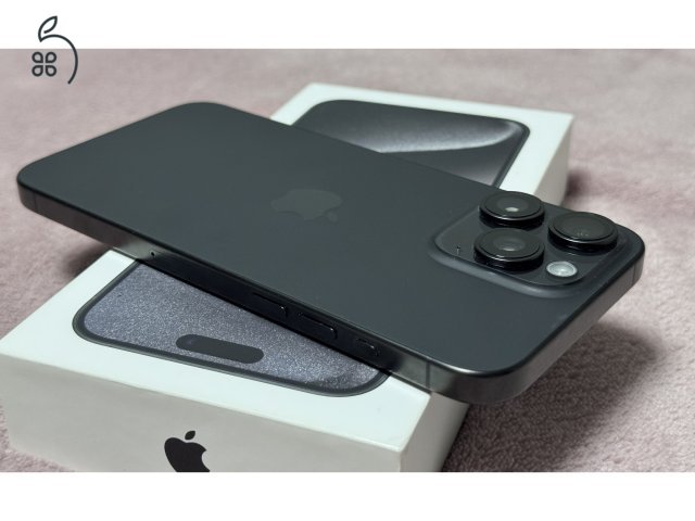 iPhone 15 Pro Max 256GB - AKKU 95% - Black Titanium, kártyafüggetlen, hibátlan állapot