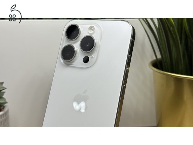  iPhone 15 Pro 256GB Fehér, Független - 1ÉV Garancia, Számla 