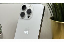  iPhone 15 Pro 256GB Fehér, Független - 1ÉV Garancia, Számla 