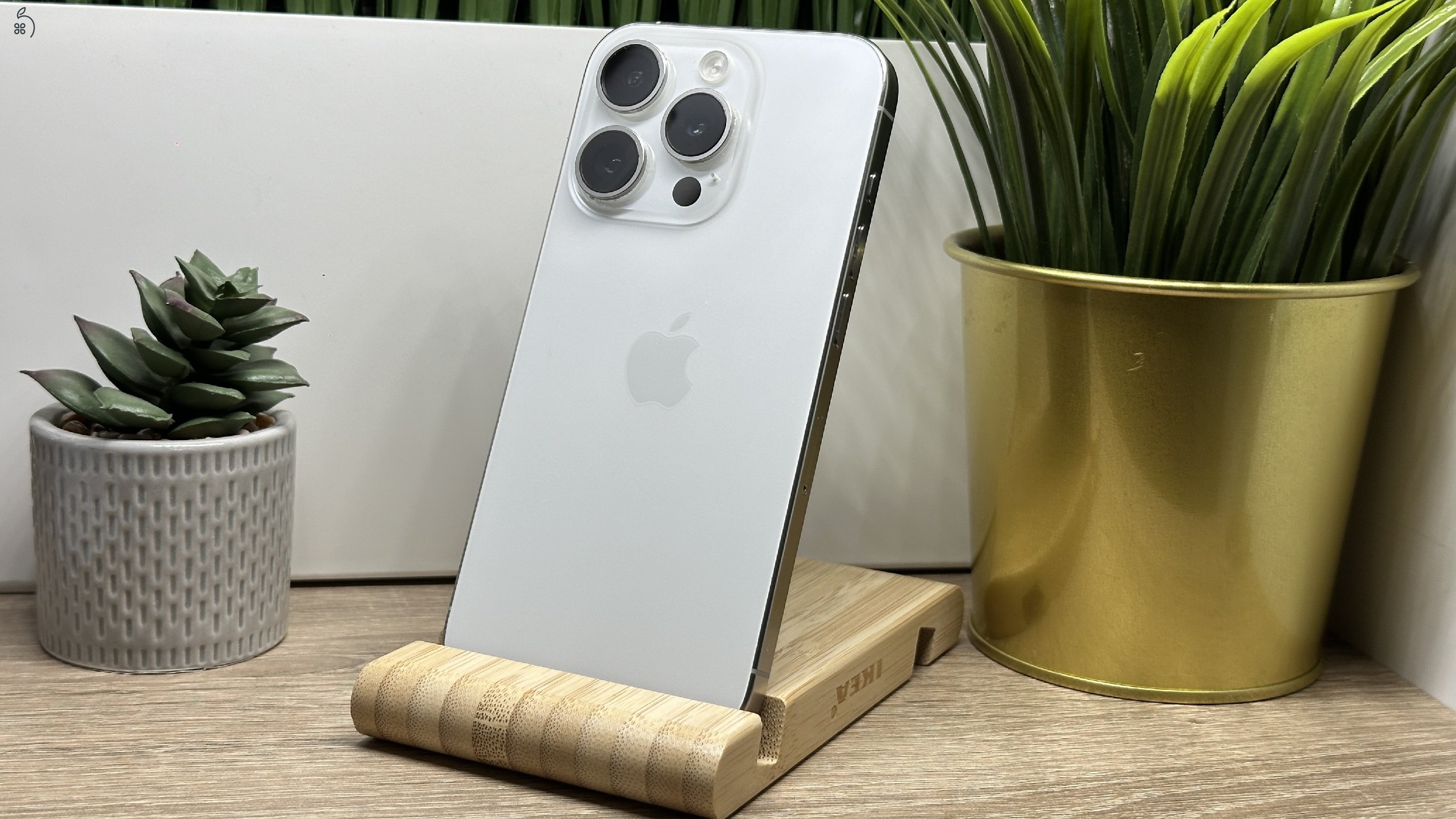  iPhone 15 Pro 256GB Fehér, Független - 1ÉV Garancia, Számla 