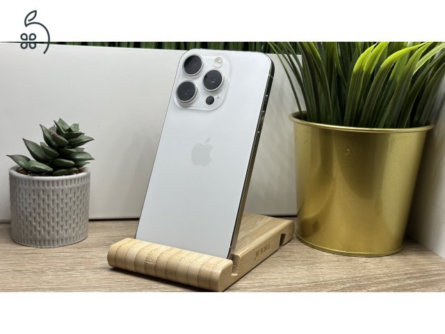  iPhone 15 Pro 256GB Fehér, Független - 1ÉV Garancia, Számla 