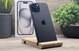 iPhone 15 Black 256GB 2 ÉV Garanciával Számlával