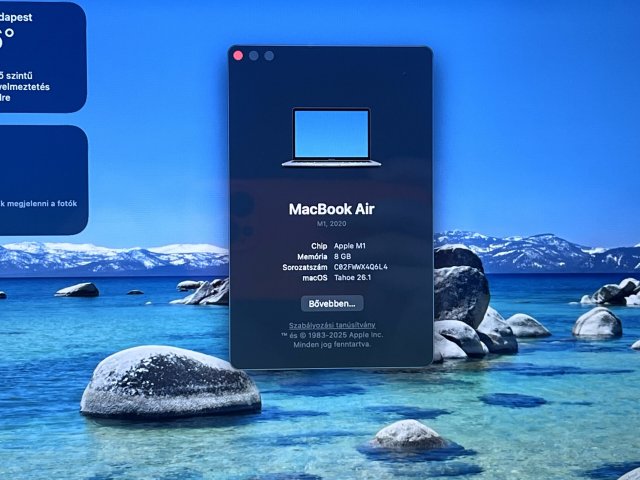 Hibátlan MacBook Air 2020 M1 13”256GB 2 ÉV Garanciával Számlával 91% Akku