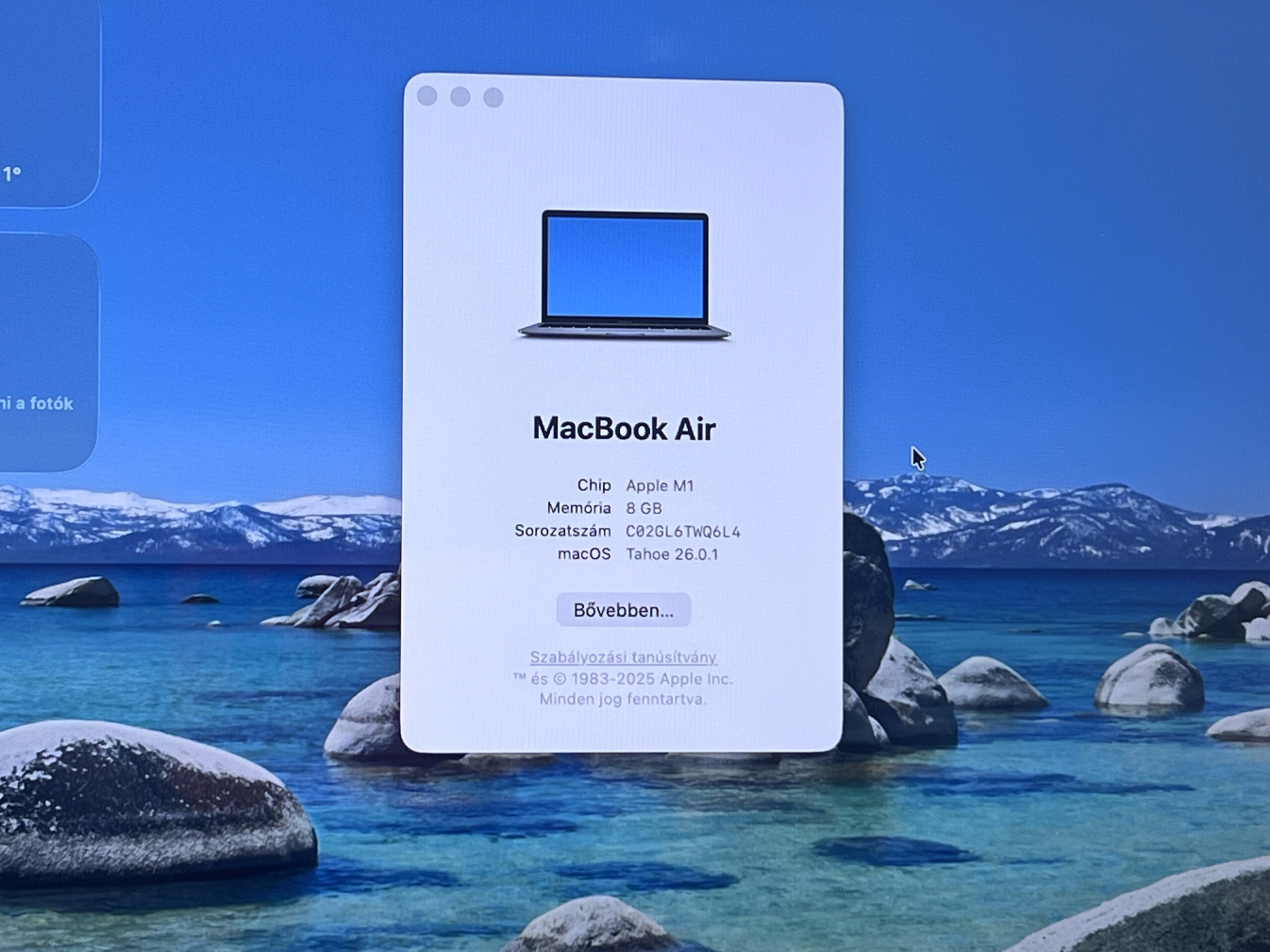 Hibátlan MacBook Air 2020 M1 13”256GB 2 ÉV Garanciával Számlával 92% Akku